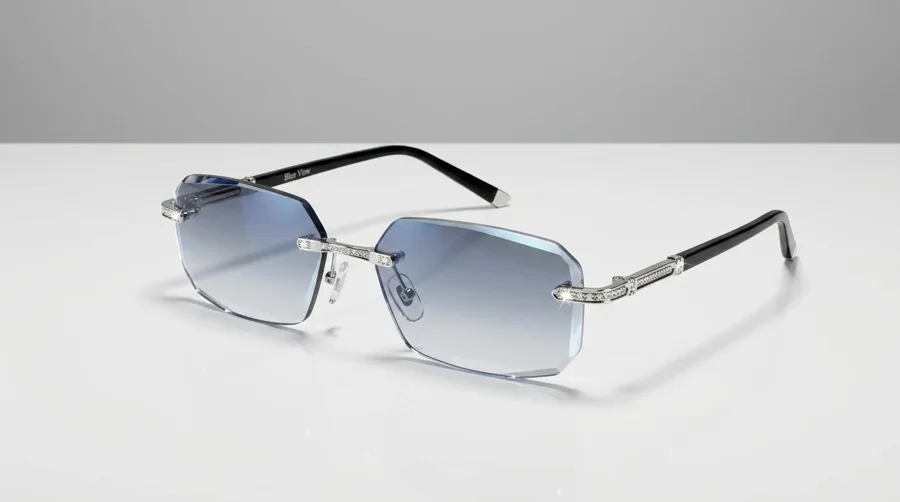 BlueLume Glasses rimless frame with tinted lenses